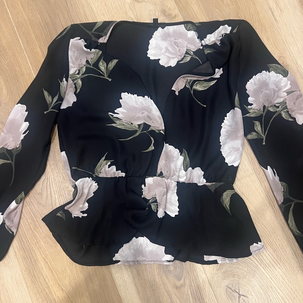Dynamite chiffon floral wrap top